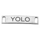 Metal charm / connector YOLO Antique silver